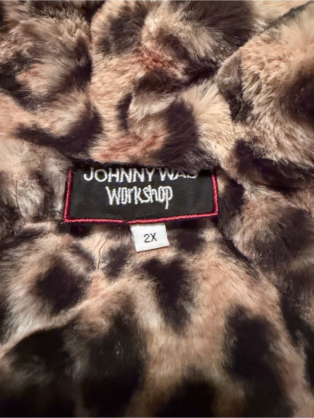 New Johnny Was Faux Fur Leopard Print Coat with 100% Silk Printed Lining Rare - Picture 7 of 16